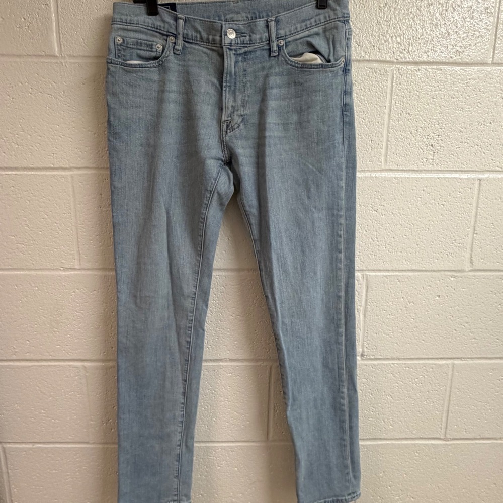 Abercrombie & Fitch Mens Langdon Slim Light Denim Jeans 32 Stretch Casual Faded